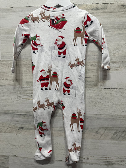 Size 6-9m Pottery Barn Organic Cotton Holiday Footed Sleeper - Very Good Used Condition