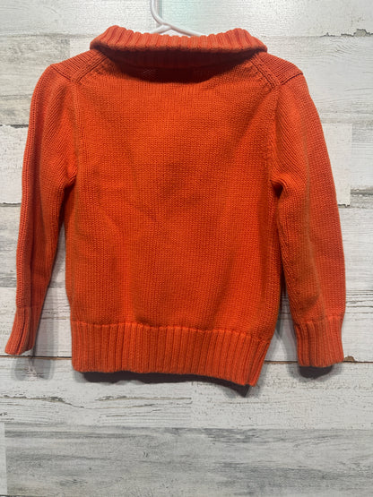 Boys Size 4t/4 Polo Ralph Lauren Orange Quarter Zip Sweater - Very Good Used Condition