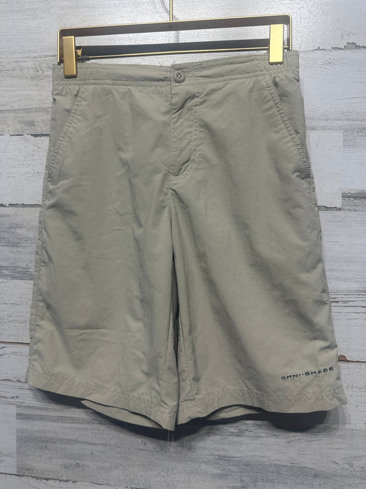 Boys Preowned Size 10-12 (Medium) Columbia Omni-Shade Performance Fishing Gear Khaki Shorts - Very Good Used Condition