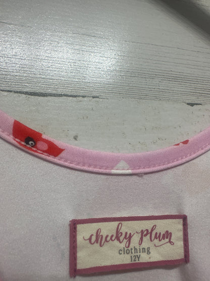 Size 12 Cheeky Plum Dino Hearts Dress - Very Good Used Condition