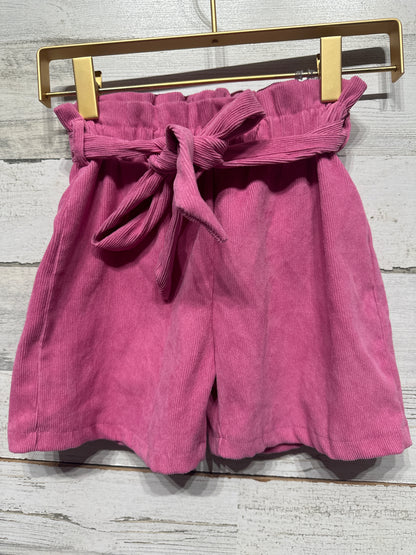 Girls Size 7-8 Pink Cord Shorts - Good Used Condition