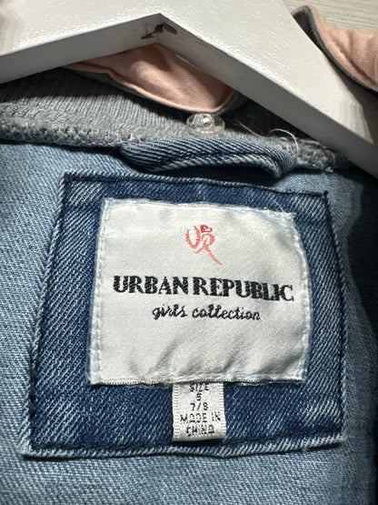 Denim Hooded Jacket -Urban Republic  - Girls Size Small 7/8 - Very Good Used Condition