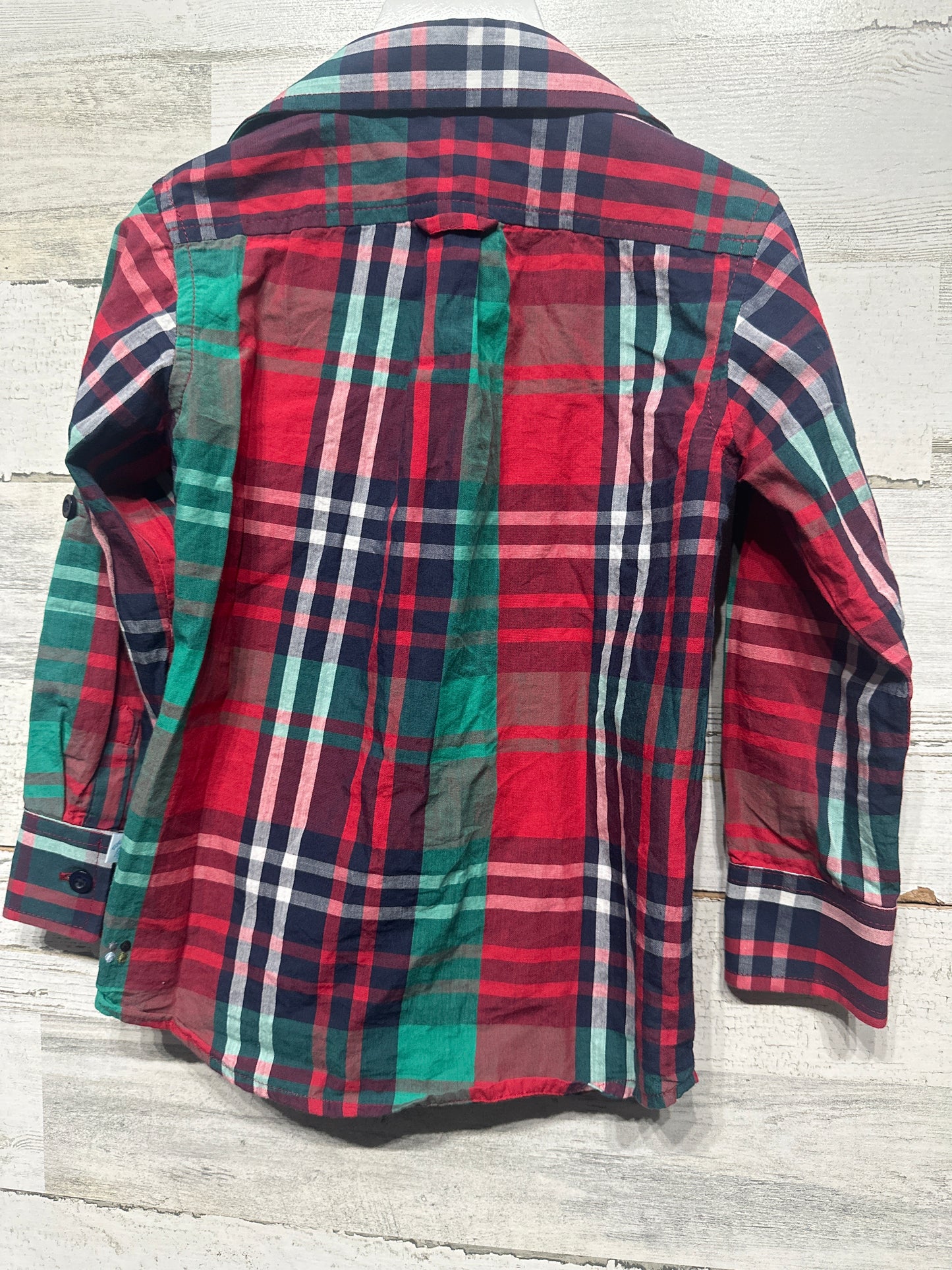 Boys Size 4t Rugged Butts Holiday Plaid Button Up Shirt - Very Good Used Condition