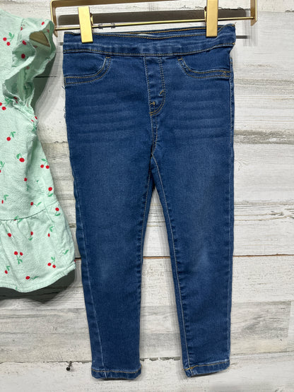 Cherry XS 4/5 Cat & Jack Top / Levi’s Size 4 Pull On Jeggings VGUC