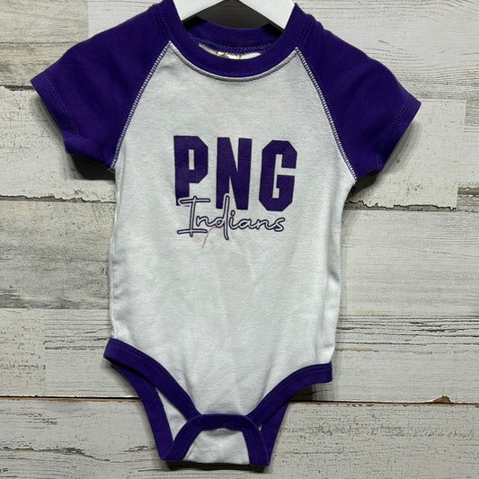 Boys Size 12m Kavio PNG Indian Purple/White Bodysuit- Good Used Condition