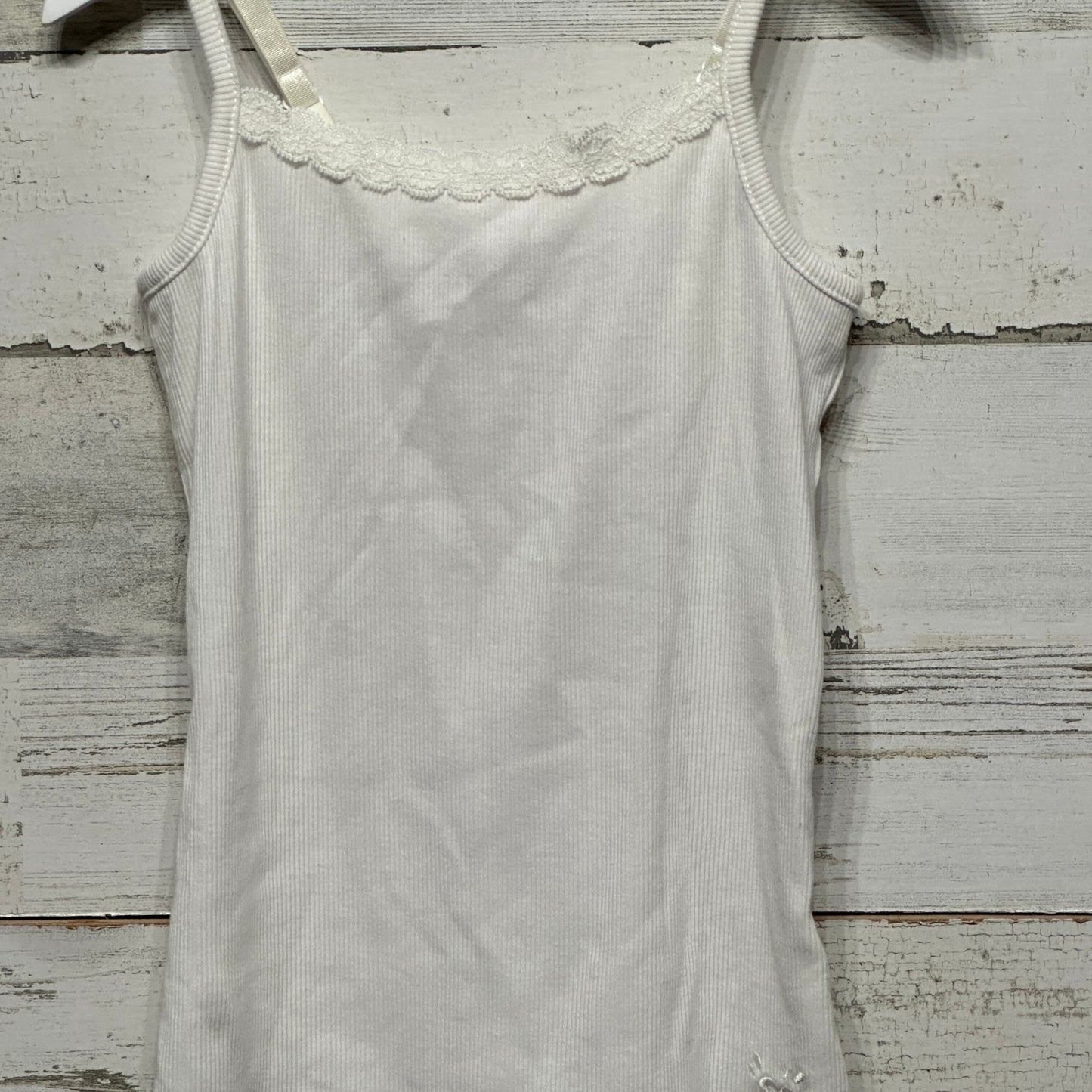 Girls Size 7 Justice White Tank Top - Good Used Condition
