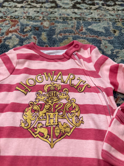 Harry Potter Hogwarts Girls 0-6m Footed Sleeper VGUC