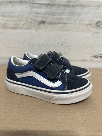 Size 12.5 (Little Kid) Van’s Velcro Blue Shoes - Good Used Condition