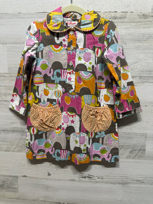 Girls Size 3t Red Beans Elephant Dress - Good Used Condition