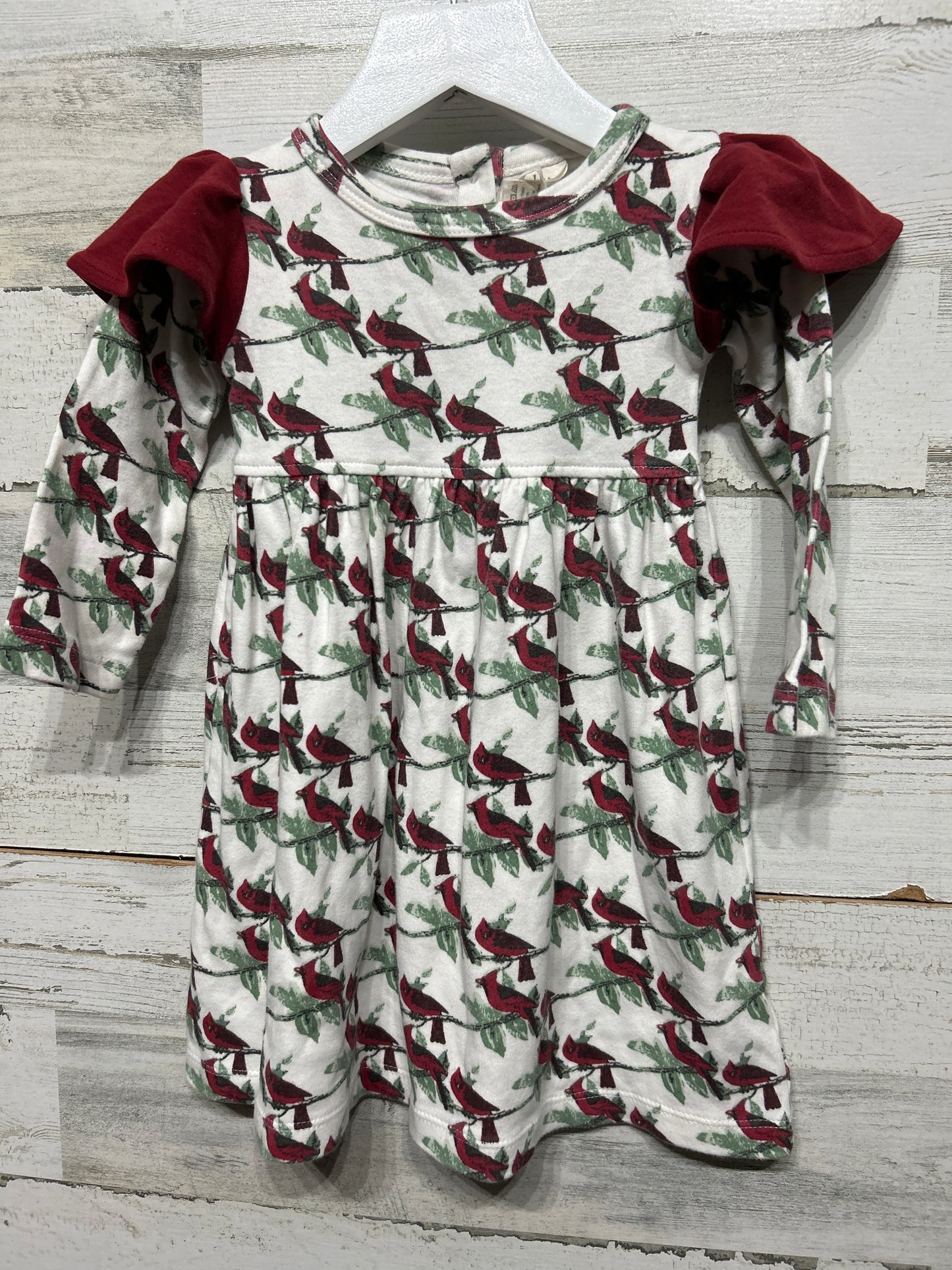 Girls Preowned Size 2t Kate Quinn Organic Cotton Cardinal Dress - Good Used Condition