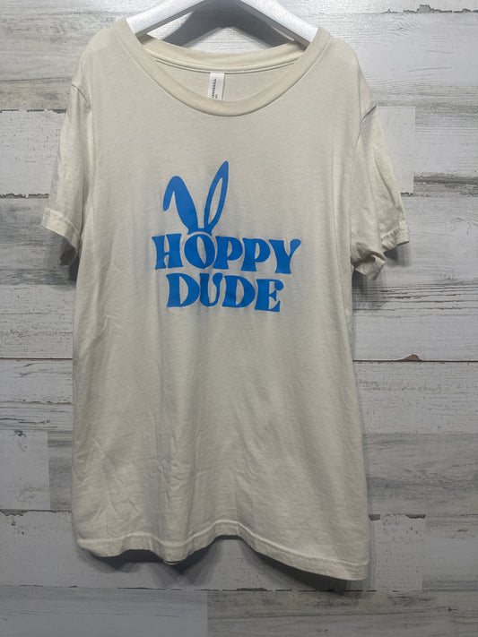 Boys Preowned Size 14-16 (Large) Bella Canvas Hoppy Dude Easter T-Shirt - Good Used Condition