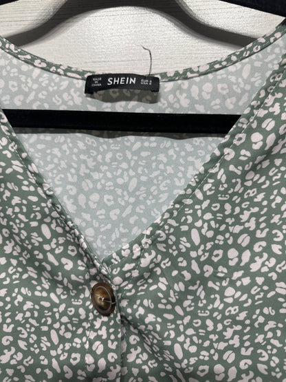 Women’s Small SHEIN Green Pattern Shirt - Very Good Used Condition