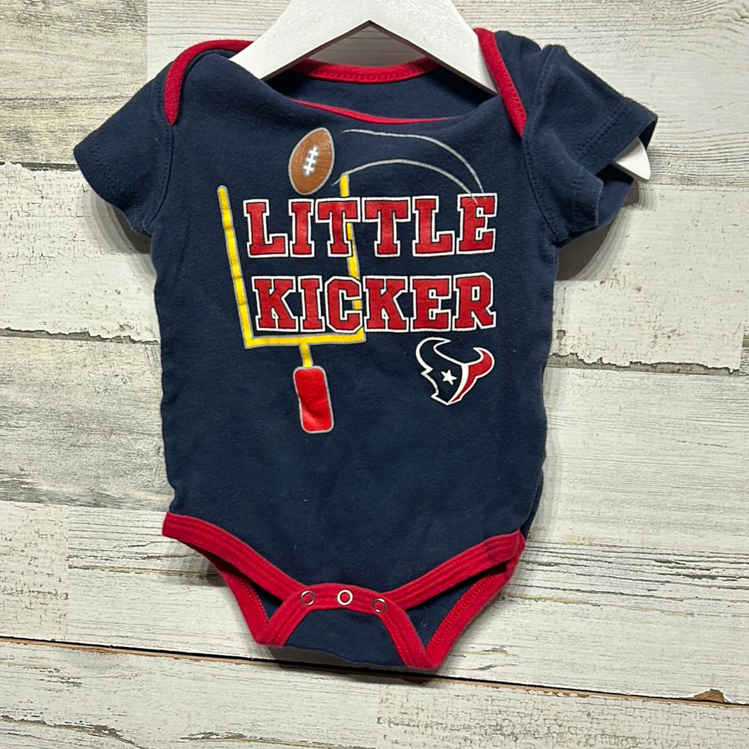 Boys Size 6-9m Texans Little Kicker Onesie - Good Used Condition