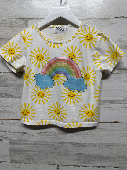 Lola + The Boys Girls Size 4 Sunny Rainbow Shirt VGUC