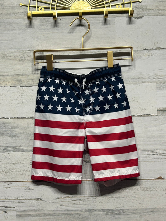 Boys Size 5t Old Navy Red White and Blue Swim Trunks - Play Condition**