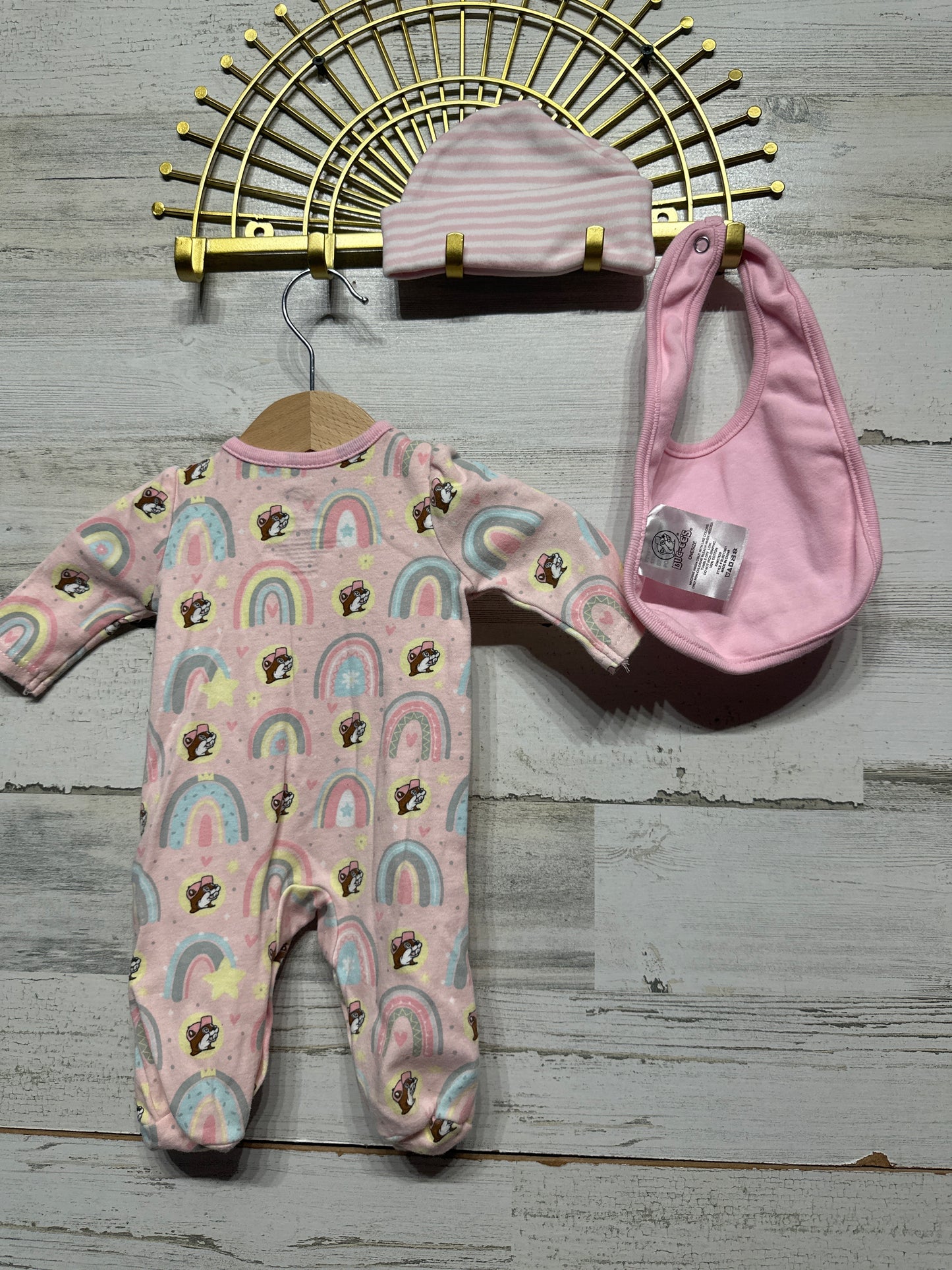Buc-ee's Newborn Girls Lot - 3 Pieces - Good Used Condition