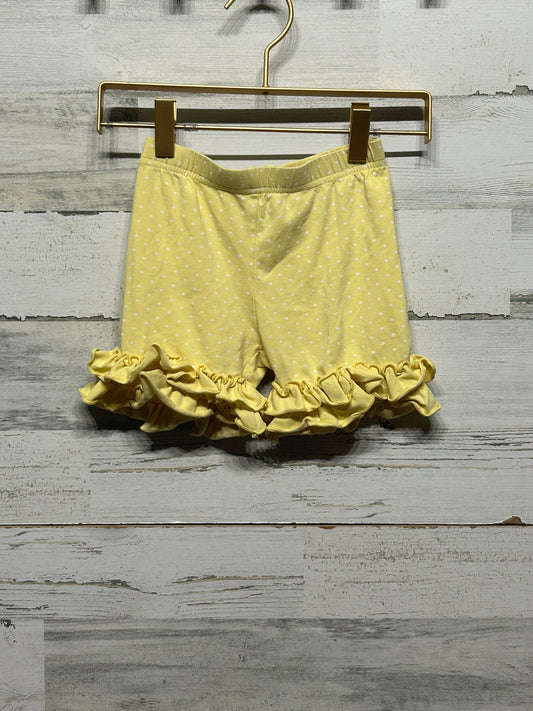 Girls Size 3t Serendipity Yellow Polka Dot Ruffle Shorts  - Good Used Condition