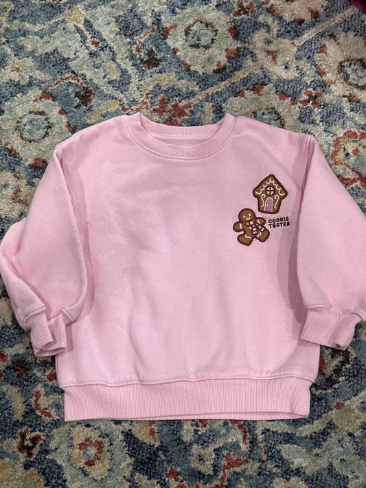 Cookie Tester Holiday Gingerbread Sweatshirt Girls 2T GUC