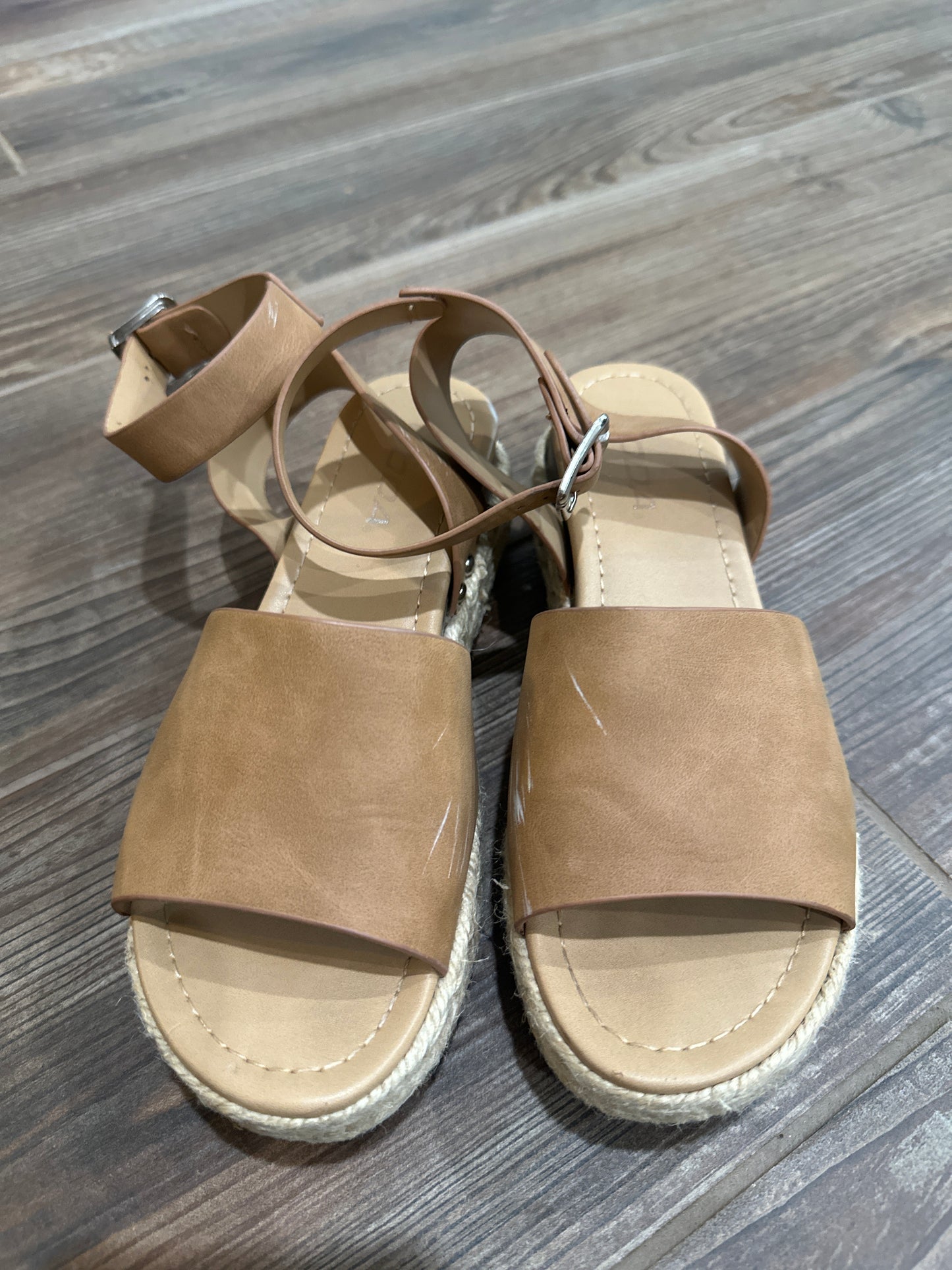 Women’s Size 6.5 Soda Brown Platform Espadrilles Wedge Shoes - Good Used Condition