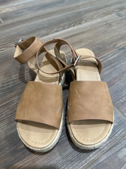 Women’s Size 6.5 Soda Brown Platform Espadrilles Wedge Shoes - Good Used Condition