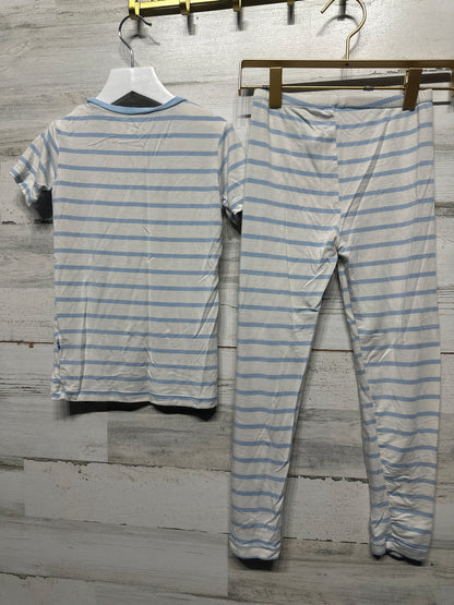 Boys Size 8 (Fitted) Kickee Pants Bamboo Striped Pajama Set - Good Used Condition