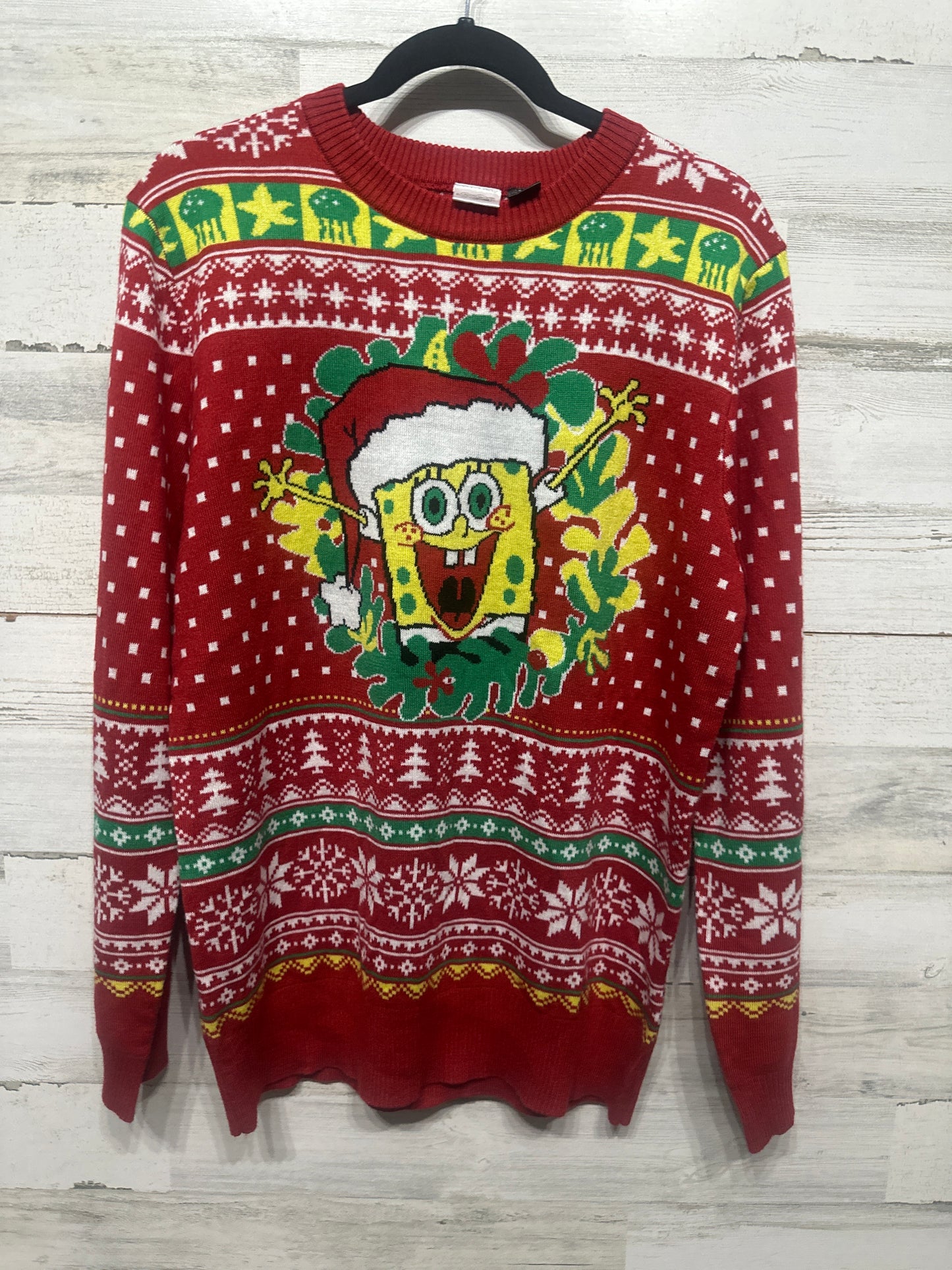 Size XL (Adult) Spongebob Squarepants Holiday Sweater - Very Good Used Condition