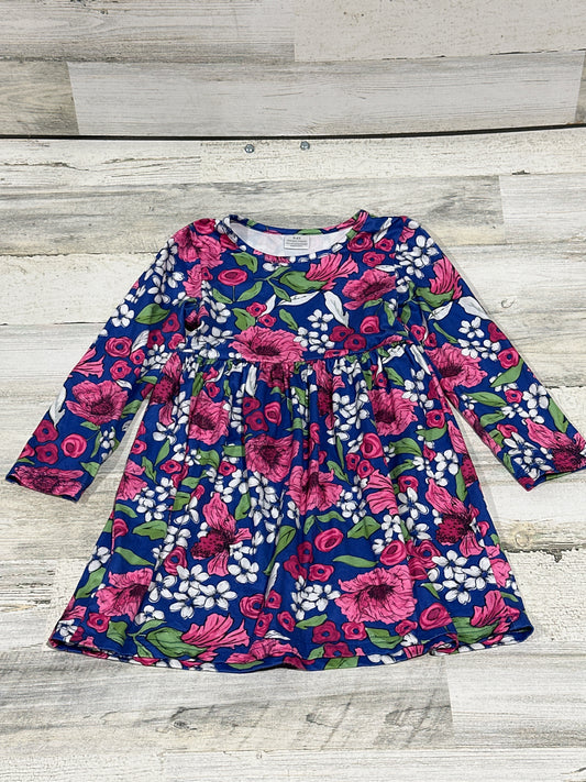 Long Sleeve Floral Dress - Girls Size 5/6 - Very Good Used Condition