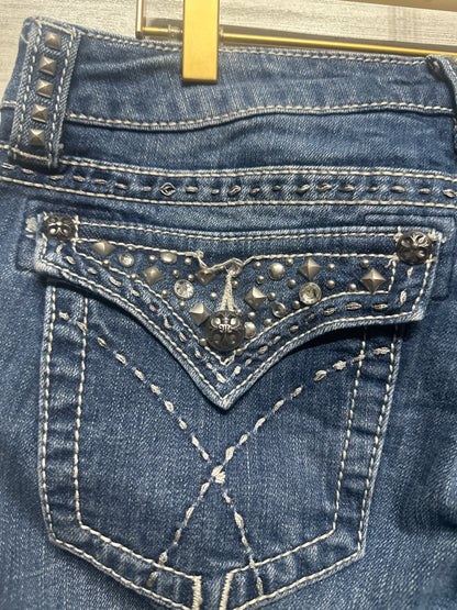 Women's Size 30 Miss Me Jeweled Studded Boot Jeans - Good Used Condition*