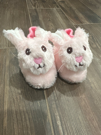 Girls Size 3-4 Toddler Yankee Toybox Pink Bunny Slippers - Very Good Used Condition