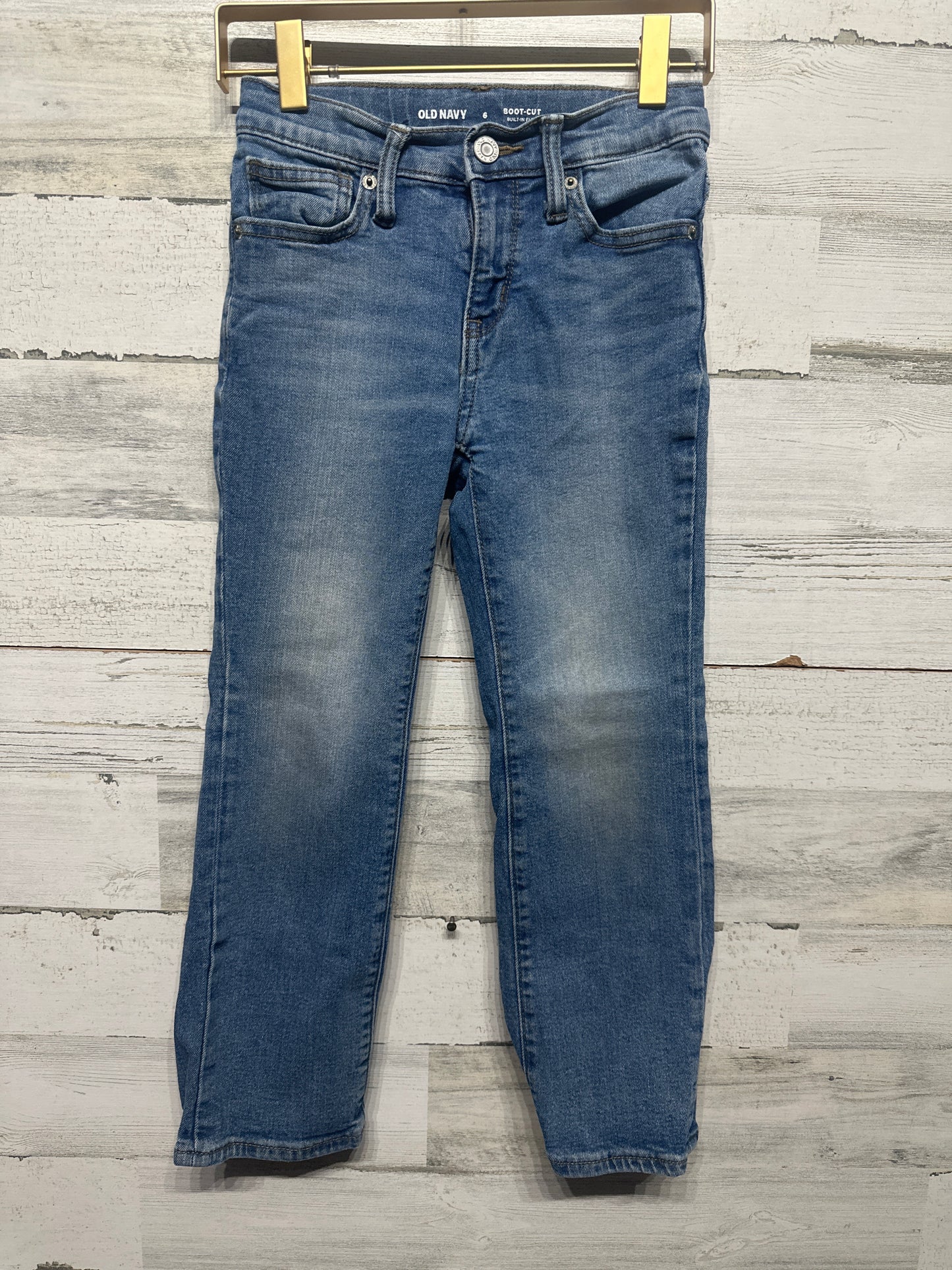 Boys Size 6 Old Navy Boot Cut Built in Flex Adjustable Waist Jeans - Very Good Used Condition