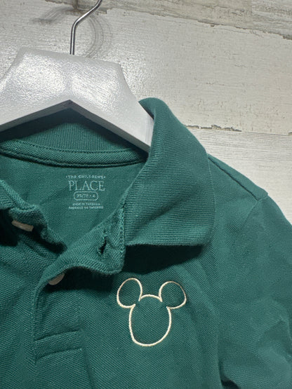 Size 4 XS Children’s Place Mouse Embroidered Polo Shirt Lot (2 Pieces) - Very Good Used Condition