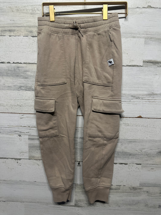 Boys Size 7-8 Abercrombie Kids Tan Cargo Sweatpants - Good Used Condition