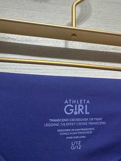 Girls Size 12 (Large) Athleta Girl Transcend Crossover 7/8 Tight Leggings - Very Good Used Condition