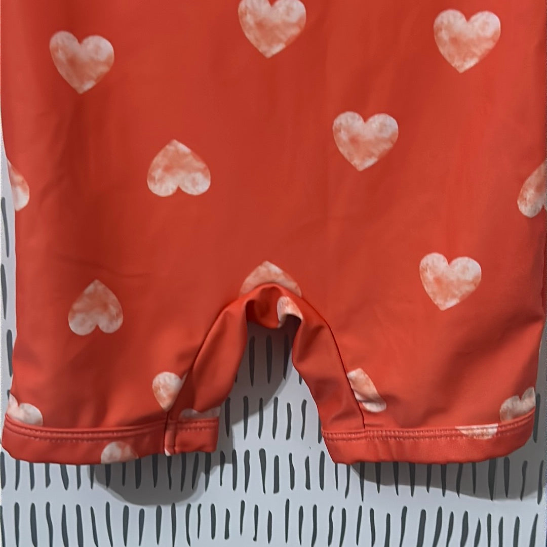 Girls Size 6-9 Child of Mine heart rashguard one piece swimsuit - very good used condition