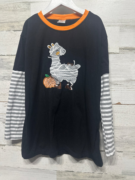 Boys Size 8-9 Halloween Llama Appliqué Shirt - Very Good Used Condition