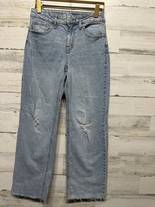 Wide Leg Distressed Jeans - Art Class Adjustable Waist - Girls Size 12 - Very Good Used Condition