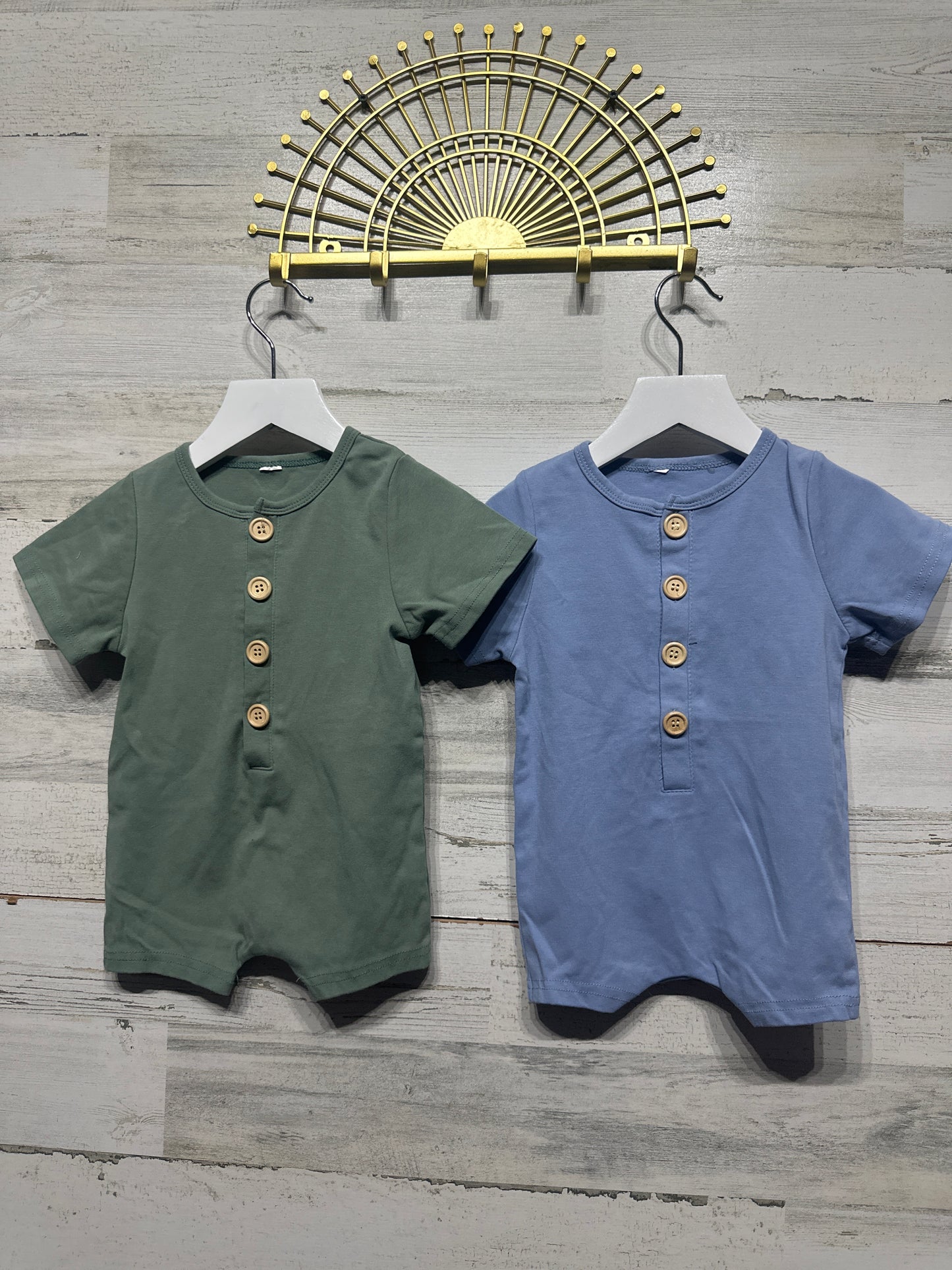 Boys Size 24m Henley Rompers Lot - Play Condition