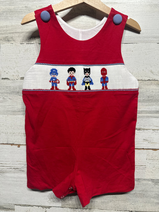 Smocked Super Hero Jon Jon / Romper Boys 2T Banana Split VGUC
