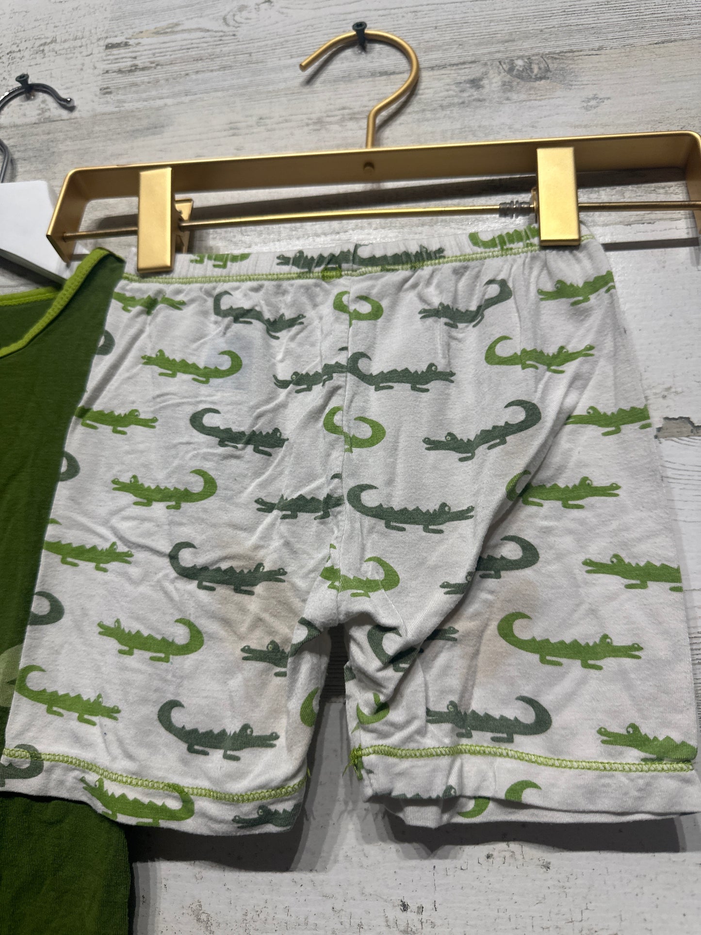 Boys Preowned Size 5 Kickee Pants Bamboo Alligator Print Shorts Pajama Set  - Play Condition**