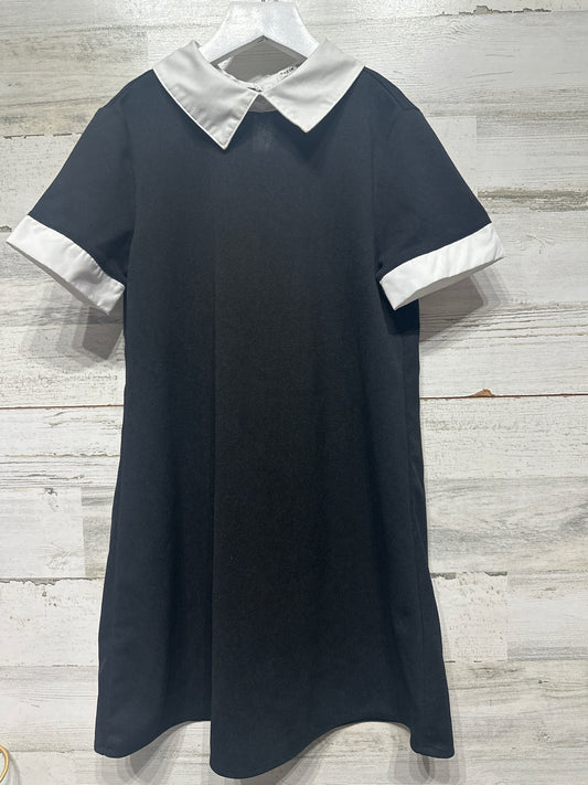 Girls Size 8-9 Shein Teen Black White Collared Dress  - Very Good Used Condition