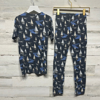 Boys Size 9 Years - Posh Peanut Sailboat Bamboo Two Piece PJ Set - Play Condition