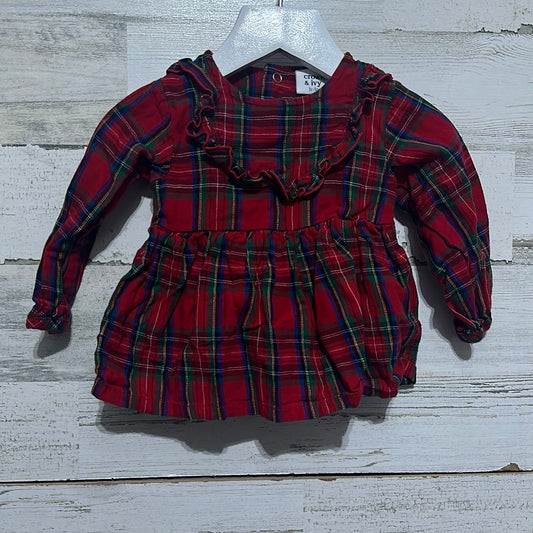 Girls Size 9m Crown and Ivy Baby Red Plaid Tunic - Good Used Condition
