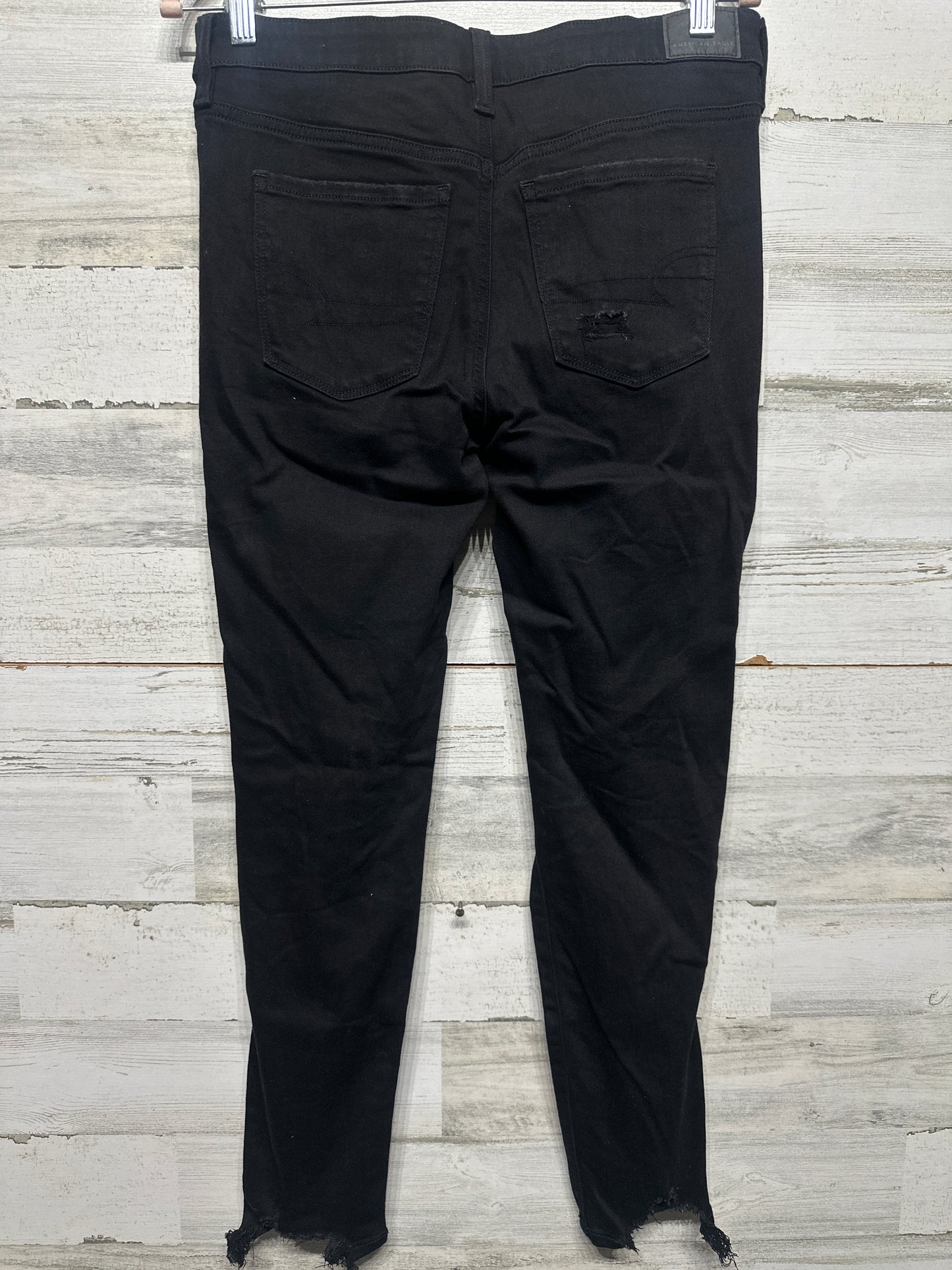 American Eagle Women’s 8 Short Distressed Black Jeggings VGUC