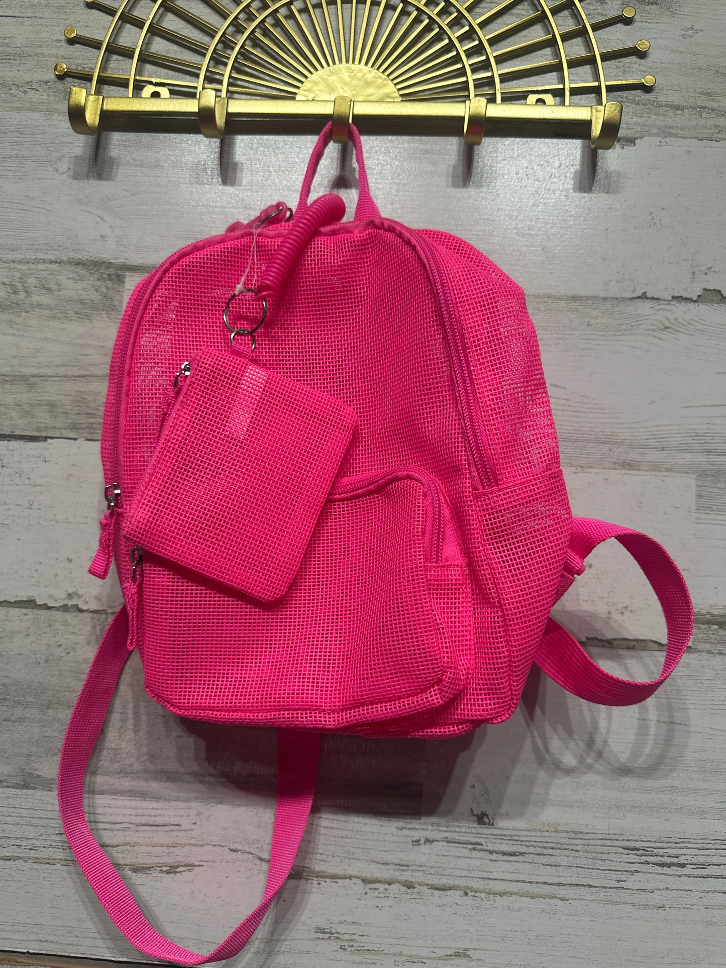 Girls Hot Pink Backpack Purse With Coin Purse - New Without Tags