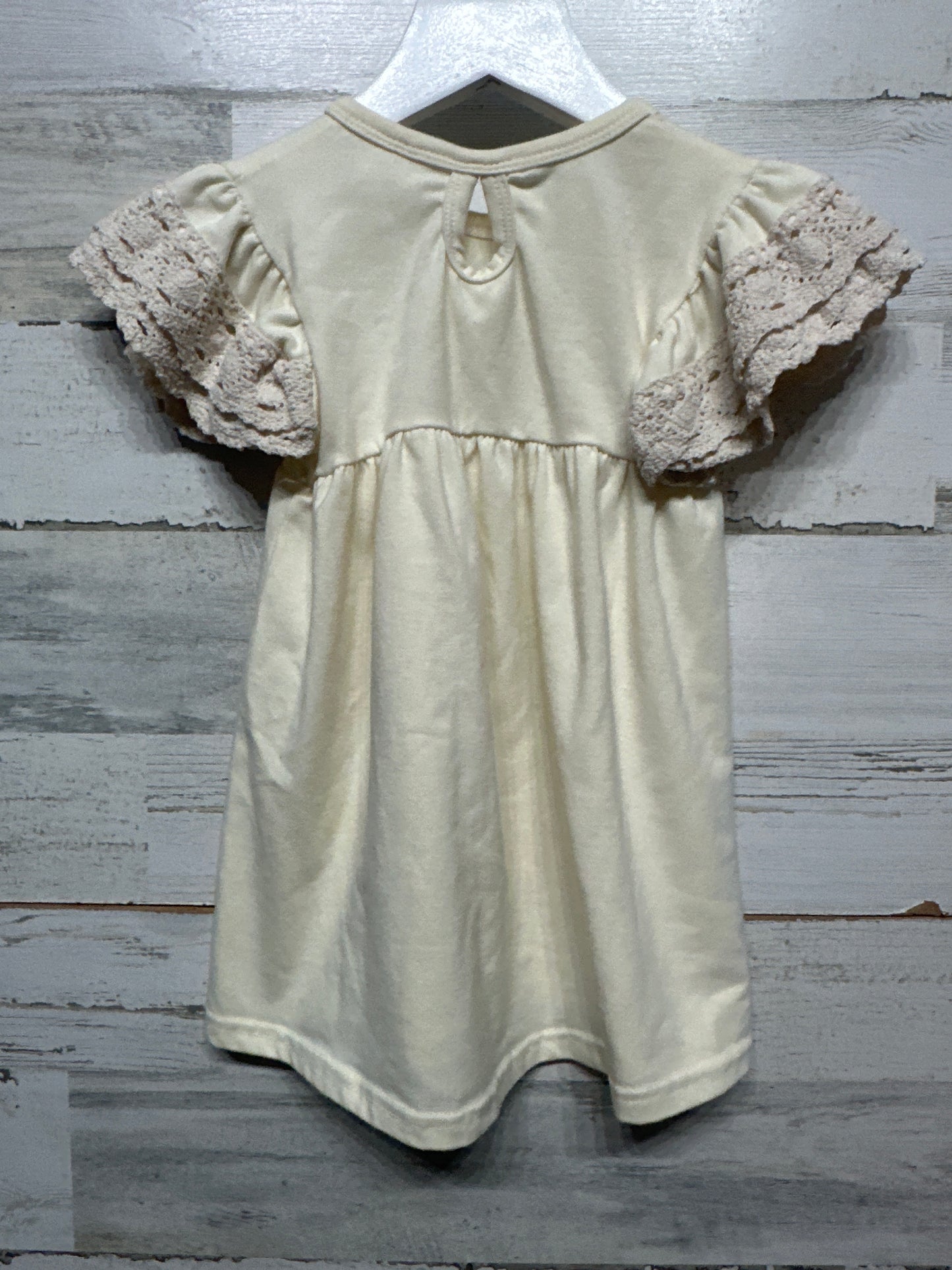 Size 2t Cream Lace Sleeve Dress - Very Good Used Condition