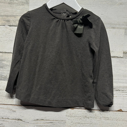 Girls Size 18-24m Zara Long Sleeve Dark Grey Shirt  - Good Used Condition