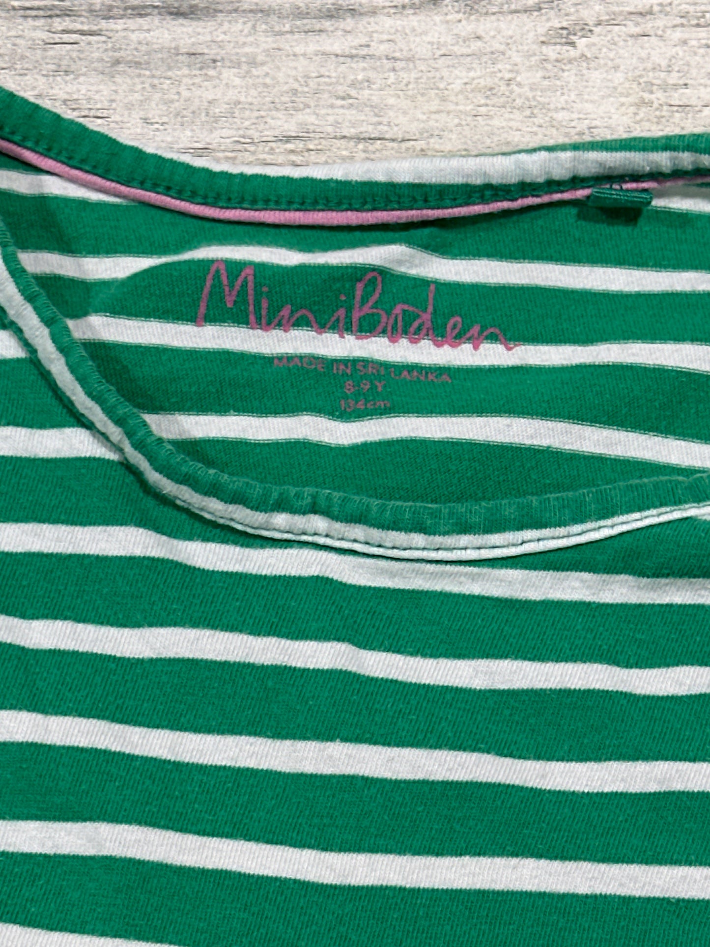 Mini Boden Striped Applique Tee - Girls Size 8-9 Years - Good Used Condition*