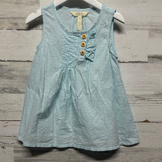 Girls Size 4 Matilda Jane Sleeveless Light Blue Swiss Dot Tunic -Good Used Condition