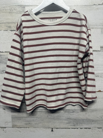 Size 5t Easy Peasy Organic Cotton Blend Boxy Striped Thermal Shirt - Very Good Used Condition