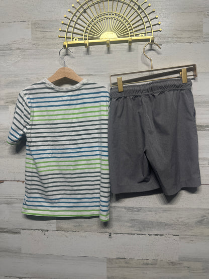 Boys Size 7-8 Medium Tommy Bahama Striped Shirt and Drifit Shorts - Very Good Used Condition
